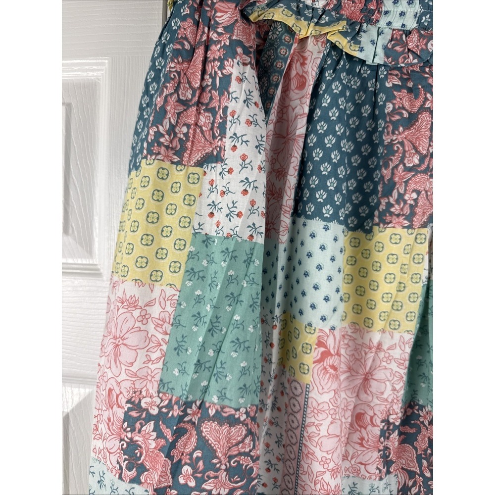 Simply Southern Ophelia Green Floral Cotton Tiered Maxi Skirt Pockets L BOHO NWT - Picture 4 of 10